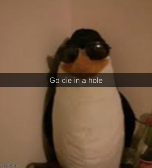 Go die in a hole | image tagged in go die in a hole | made w/ Imgflip meme maker
