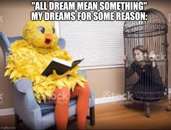 "ALL DREAM MEAN SOMETHING"
MY DREAMS FOR SOME REASON: | image tagged in goofy,dreams | made w/ Imgflip meme maker