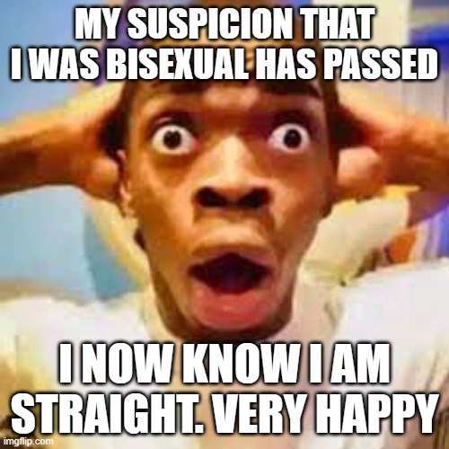 FR ONG?!?!? | MY SUSPICION THAT I WAS BISEXUAL HAS PASSED; I NOW KNOW I AM STRAIGHT. VERY HAPPY | image tagged in fr ong | made w/ Imgflip meme maker