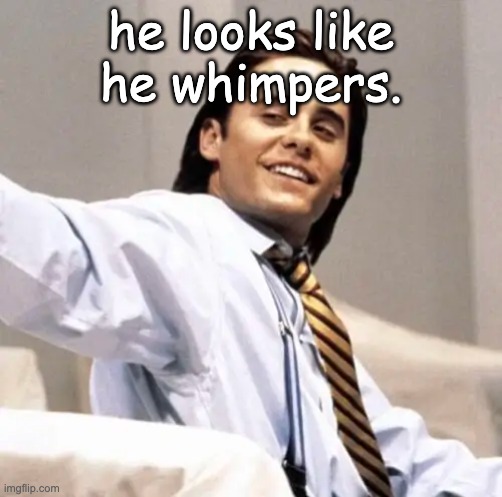 im sorry i had to say it ok | he looks like he whimpers. | made w/ Imgflip meme maker