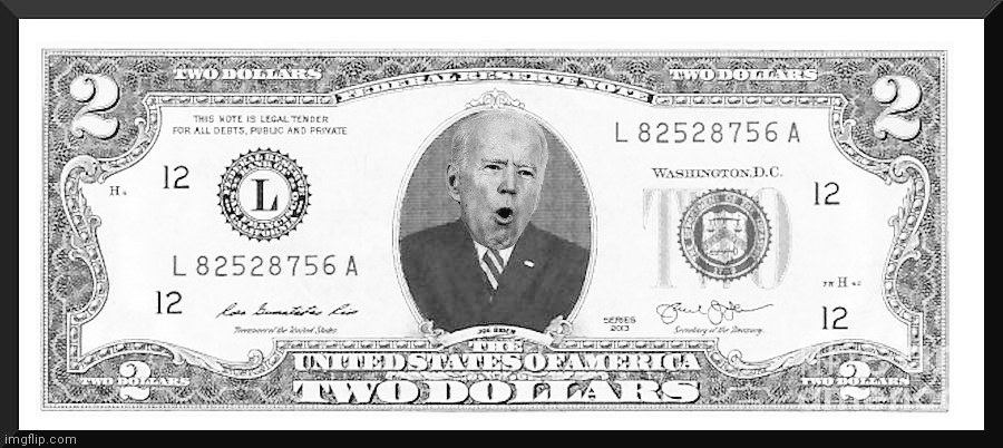 Biden Bucks $2 bill Blank Meme Template