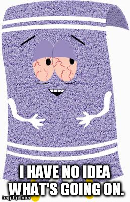 Image result for towelie i have no idea what's going on gif