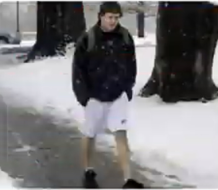 Person wearing shorts when its cold outside Blank Meme Template