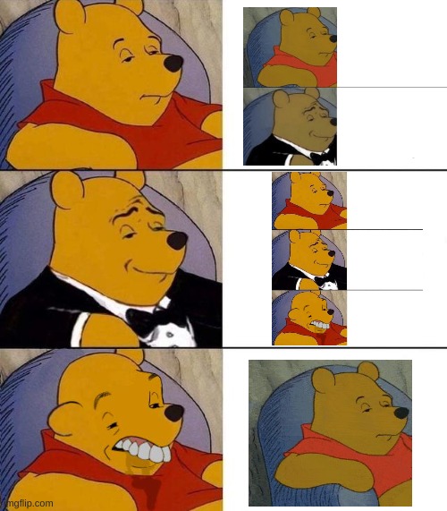 Winnie The Pooh Meme Template 3 Panel