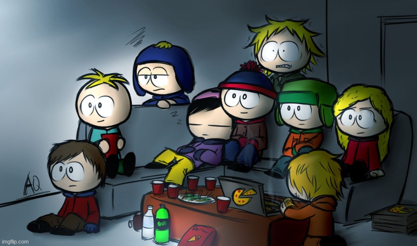 Watching a movie together (Art by aq1218) | made w/ Imgflip meme maker