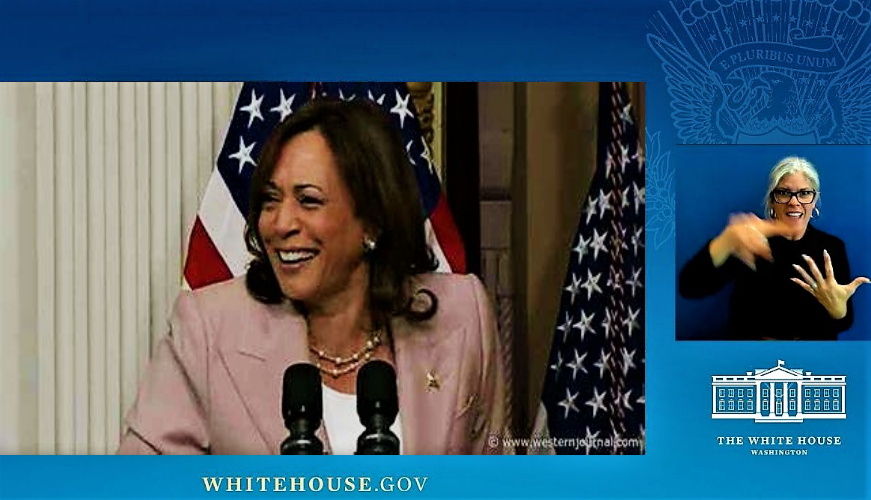 Kamala telling her coconut lame joke 2 Blank Meme Template