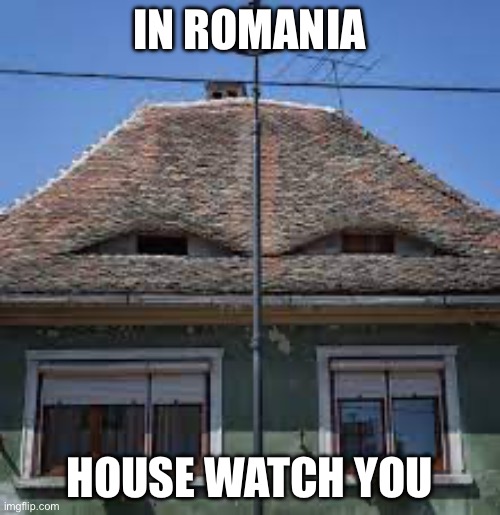 You’re being watched | IN ROMANIA HOUSE WATCH YOU | image tagged in watch,house,romania | made w/ Imgflip meme maker