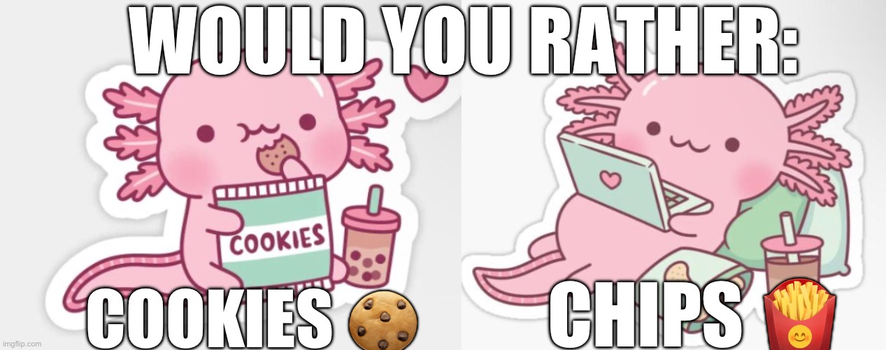 WOULD YOU RATHER:; COOKIES 🍪; CHIPS 🍟 | made w/ Imgflip meme maker