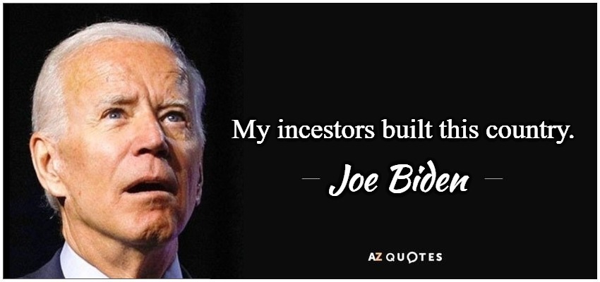 My incestors built this country. | image tagged in creepy joe biden,az quotes,incest is best,ashley biden diary,showers with daddy,pedohitler | made w/ Imgflip meme maker