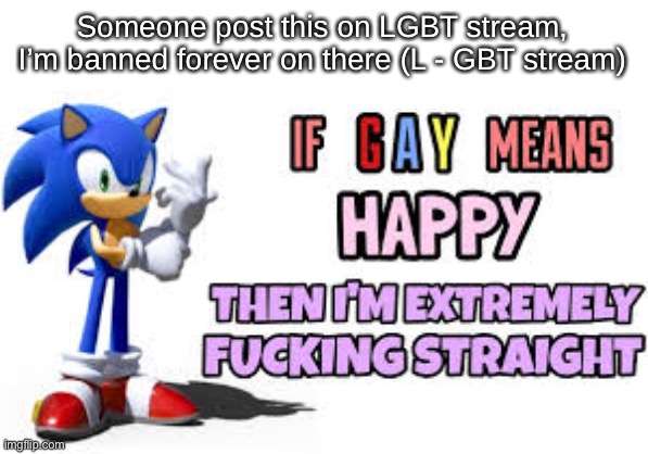 Someone post this on LGBT stream, I’m banned forever on there (L - GBT stream) | made w/ Imgflip meme maker