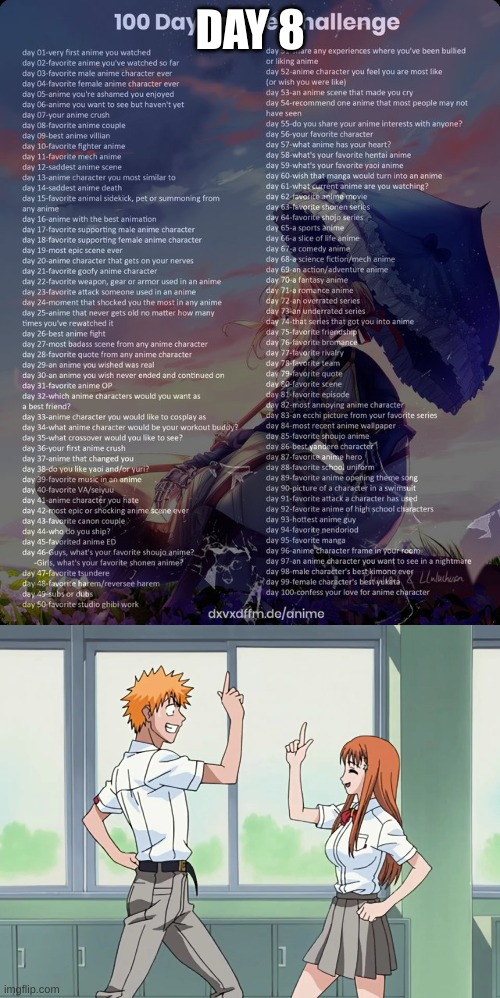 IchiHime. IchiHime forever | DAY 8 | image tagged in challenge,anime | made w/ Imgflip meme maker