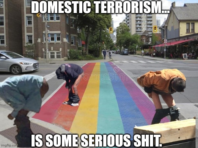 DOMESTIC TERRORISM... IS SOME SERIOUS SHIT. | made w/ Imgflip meme maker