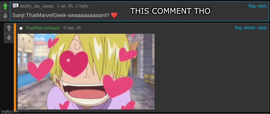 Thank you to whoever commented this. You deserve a follow | THIS COMMENT THO | image tagged in anime,comment | made w/ Imgflip meme maker