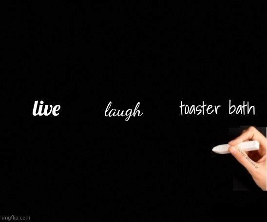 a quote from my sister | live; toaster bath; laugh | image tagged in live love laugh | made w/ Imgflip meme maker