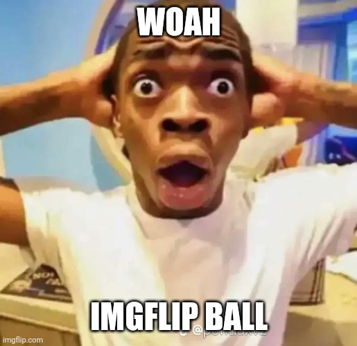 Shocked black guy | WOAH IMGFLIP BALL | image tagged in shocked black guy | made w/ Imgflip meme maker