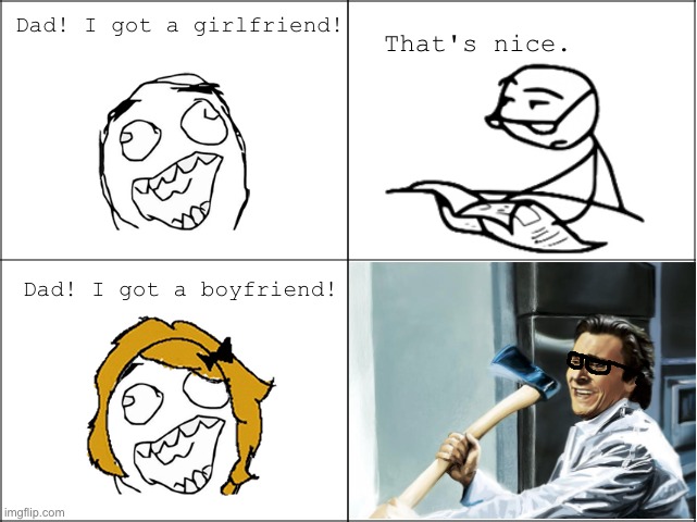Gender "Equality" | image tagged in rage comics,boys vs girls,american psycho | made w/ Imgflip meme maker