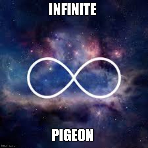 infinite universe | INFINITE PIGEON | image tagged in infinite universe | made w/ Imgflip meme maker