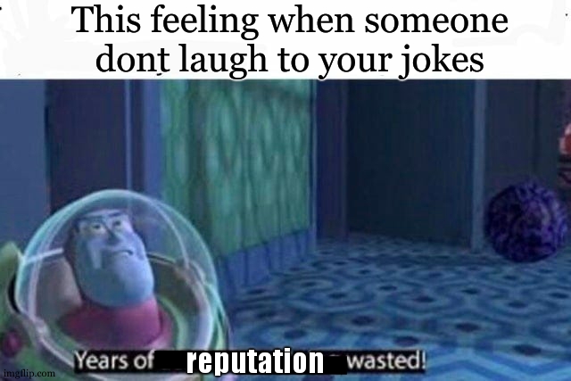Dont know if its same for yall | This feeling when someone dont laugh to your jokes; reputation | image tagged in years of academy training wasted,that feeling when,accurate,relatable,jokes,funny | made w/ Imgflip meme maker