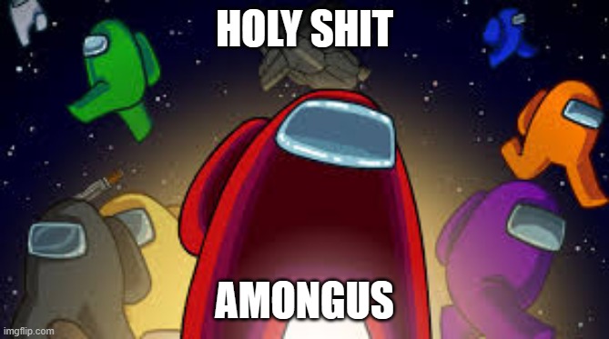 Among Us | HOLY SHIT AMONGUS | image tagged in among us | made w/ Imgflip meme maker