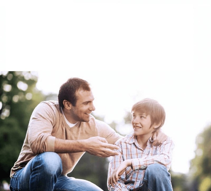 High Quality FATHER AND SON, DAD TALKS TO SON Blank Meme Template