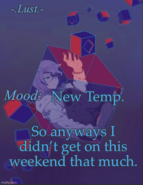 It was either this image, or two cartoon women making out | New Temp. So anyways I didn’t get on this weekend that much. | image tagged in lust s croix temp | made w/ Imgflip meme maker