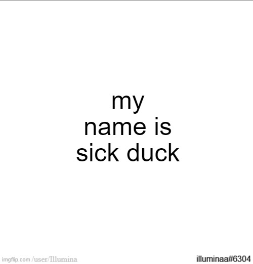 my name is sick duck | made w/ Imgflip meme maker