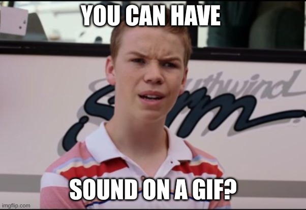 Will Pouter | YOU CAN HAVE SOUND ON A GIF? | image tagged in will pouter | made w/ Imgflip meme maker