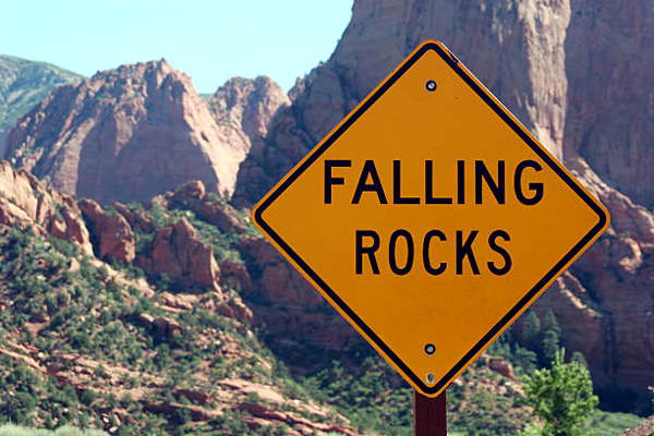 Falling rocks Blank Meme Template