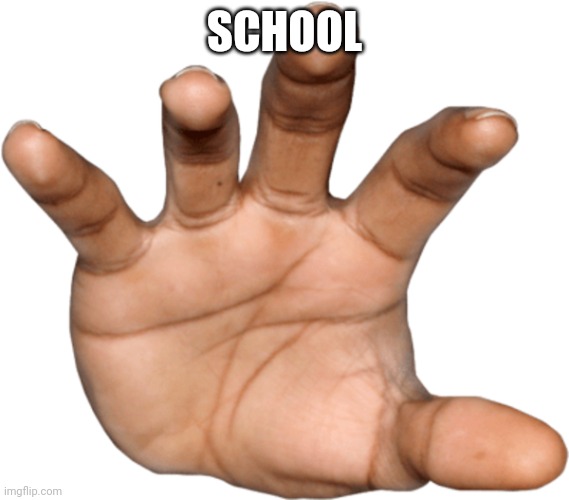 Hand reaching out | SCHOOL | image tagged in hand reaching out | made w/ Imgflip meme maker