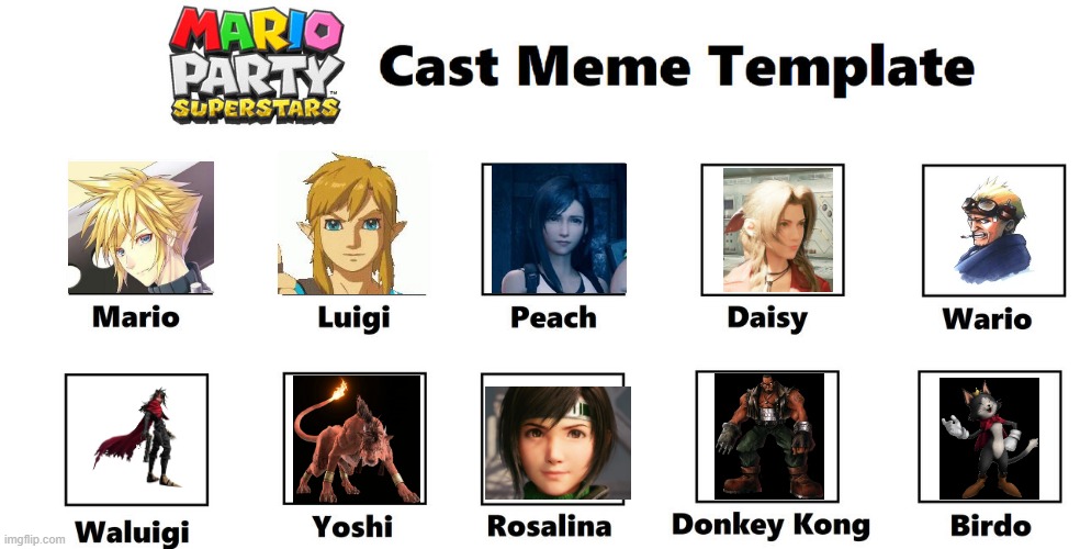 mario party superstars cast | image tagged in mario party superstars cast,mario,mario party,nintendo,final fantasy | made w/ Imgflip meme maker