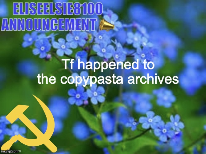 Elizabeth won’t shut up about antisemitism so I won’t shut up ab | Tf happened to the copypasta archives | image tagged in elizabeth won t shut up about antisemitism so i won t shut up ab | made w/ Imgflip meme maker