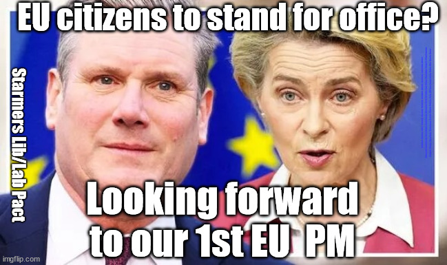 Starmer - EU citizen right to vote and stand for office? | EU citizens to stand for office? #Immigration #Starmerout #Labour #JonLansman #wearecorbyn #KeirStarmer #DianeAbbott #McDonnell #cultofcorbyn #labourisdead #Momentum #labourracism #socialistsunday #nevervotelabour #socialistanyday #Antisemitism #Savile #SavileGate #Paedo #Worboys #GroomingGangs #Paedophile #IllegalImmigration #Immigrants #Invasion #StarmerResign #Starmeriswrong #SirSoftie #SirSofty #PatCullen #Cullen #RCN #nurse #nursing #strikes #SueGray #Blair #Steroids #Economy; Starmers Lib/Lab Pact; Looking forward to our 1st EU  PM | image tagged in starmer eu brexit,starmerout getstarmerout,labourisdead,cultofcorbyn,illegal immigration,votes fo 16 year olds | made w/ Imgflip meme maker