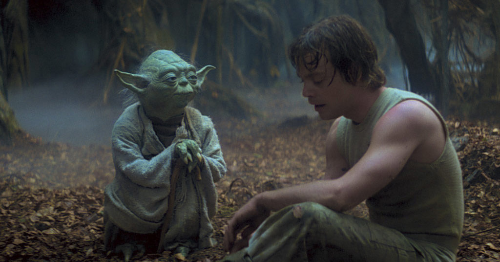 Yoda training Luke Blank Meme Template