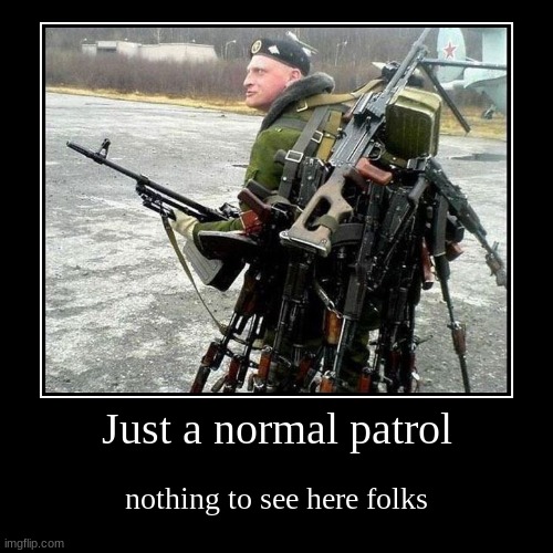 Just a normal patrol | nothing to see here folks | image tagged in funny,demotivationals | made w/ Imgflip demotivational maker