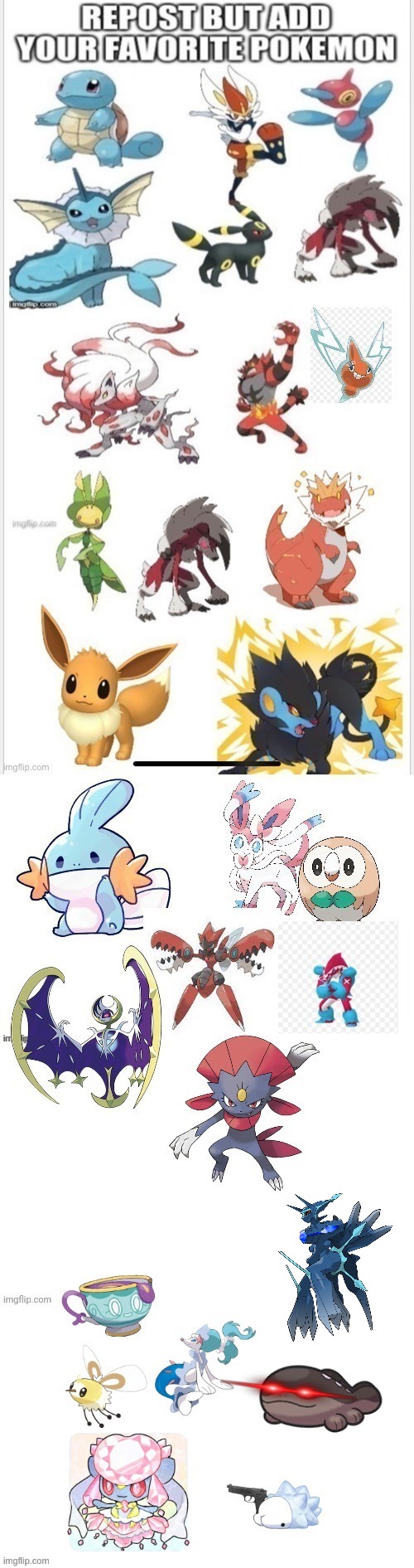 repost but add your favorite pokemon | image tagged in pokemon | made w/ Imgflip meme maker