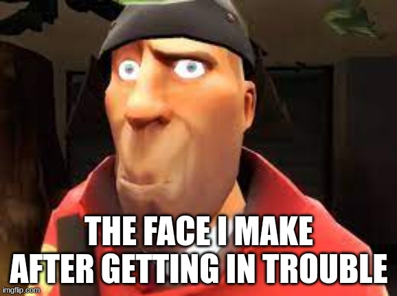 THE FACE I MAKE AFTER GETTING IN TROUBLE | image tagged in tf2,team fortress 2 | made w/ Imgflip meme maker