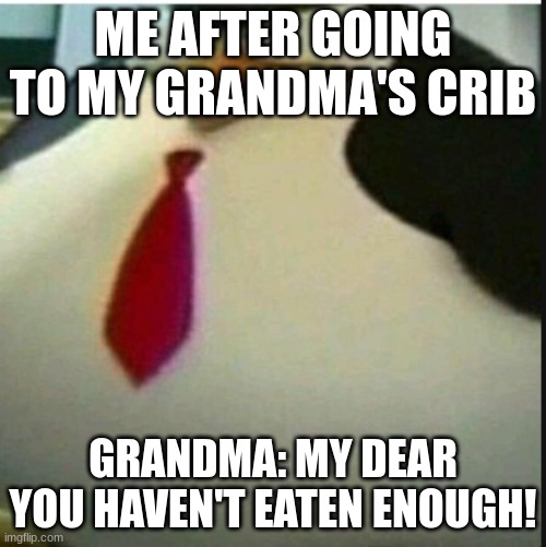Relatable | ME AFTER GOING TO MY GRANDMA'S CRIB; GRANDMA: MY DEAR YOU HAVEN'T EATEN ENOUGH! | image tagged in massive private,grandma | made w/ Imgflip meme maker