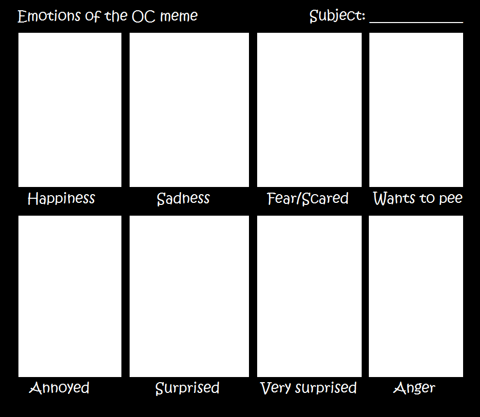 Emotions of OC Blank Meme Template