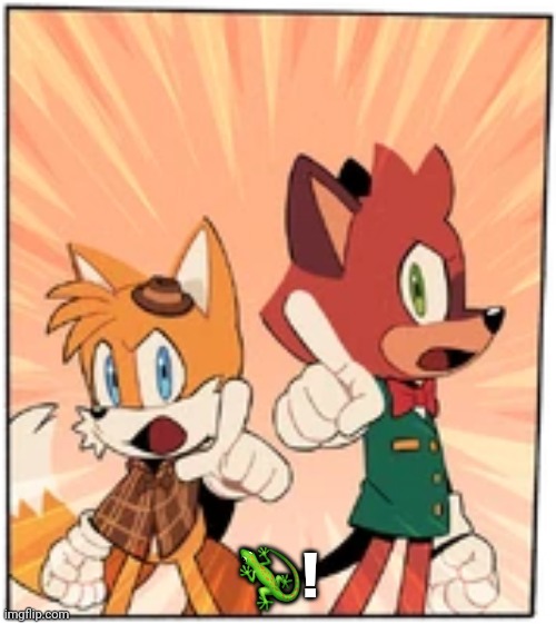 Tails and Barry | 🦎! | image tagged in tails and barry | made w/ Imgflip meme maker