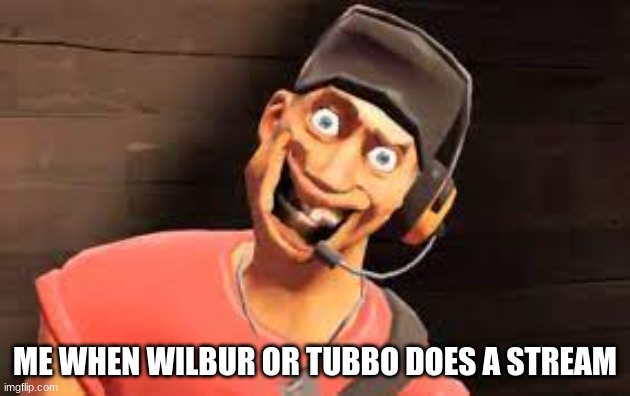 YAY | ME WHEN WILBUR OR TUBBO DOES A STREAM | image tagged in tf2,dsmp | made w/ Imgflip meme maker