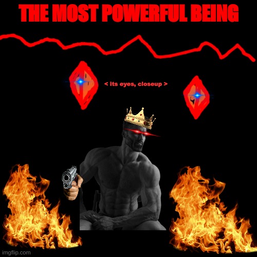 it is the most powerful being | THE MOST POWERFUL BEING; < its eyes, closeup > | image tagged in powerful | made w/ Imgflip meme maker