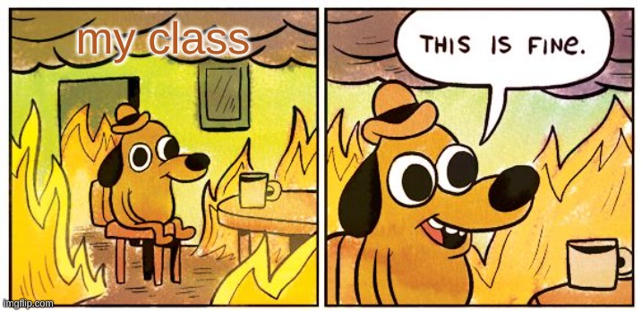 This Is Fine Meme | my class | image tagged in memes,this is fine | made w/ Imgflip meme maker