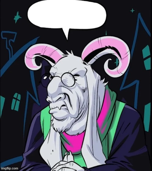 Elderly Ralsei Blank Meme Template