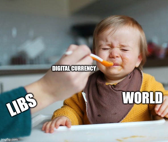 DIGITAL CURRENCY; LIBS; WORLD | image tagged in funny memes | made w/ Imgflip meme maker