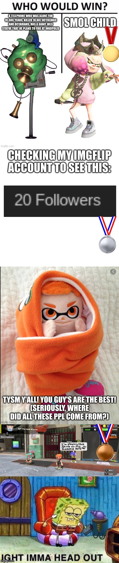 The winners of the woomy awards! | image tagged in splatoon,memes | made w/ Imgflip meme maker