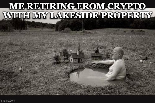 ME RETIRING FROM CRYPTO WITH MY LAKESIDE PROPERTY | image tagged in crypto | made w/ Imgflip meme maker