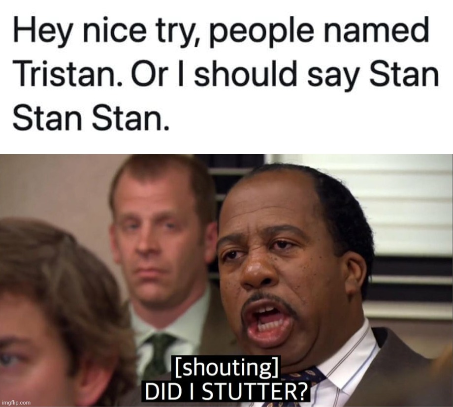 image tagged in stanley hudson did i stutter | made w/ Imgflip meme maker