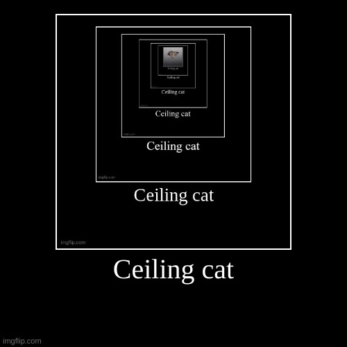 Ceiling Cat | Ceiling cat | | image tagged in funny,demotivationals,cat,ceiling cat,loop,repost this | made w/ Imgflip demotivational maker