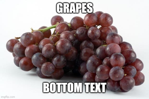 grapes | GRAPES BOTTOM TEXT | image tagged in grapes | made w/ Imgflip meme maker