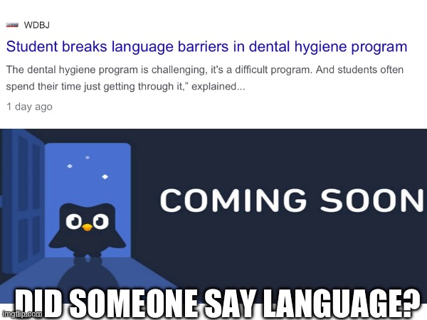 DID SOMEONE SAY LANGUAGE? | made w/ Imgflip meme maker